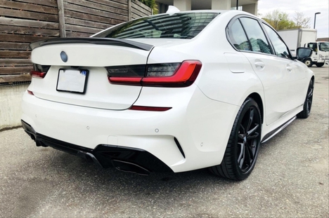 BMW 3 SERISI G20 2019+ IÇIN UYUMLU DIFÜZÖR 3.40i VE SIYAH EGZOZ SETI ( M-Sport)